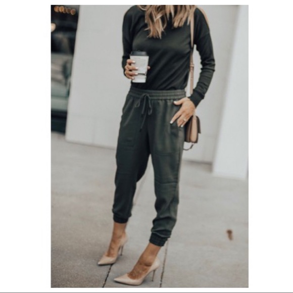 ✨LAST ONES✨COZY CHIC OLIVE SIDE POCKETS JOGGERS - Picture 4 of 6